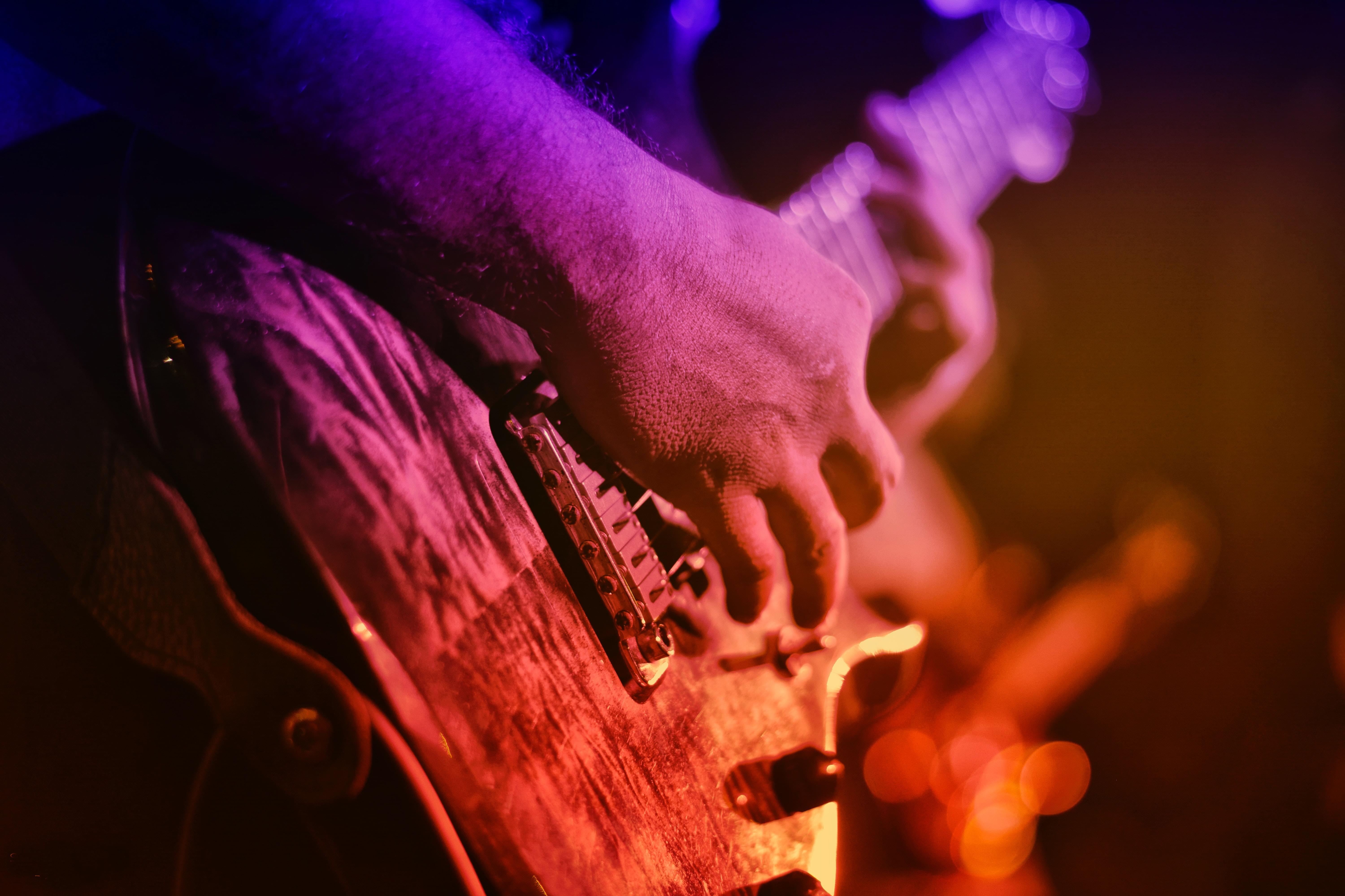 Guitarist image in a festival